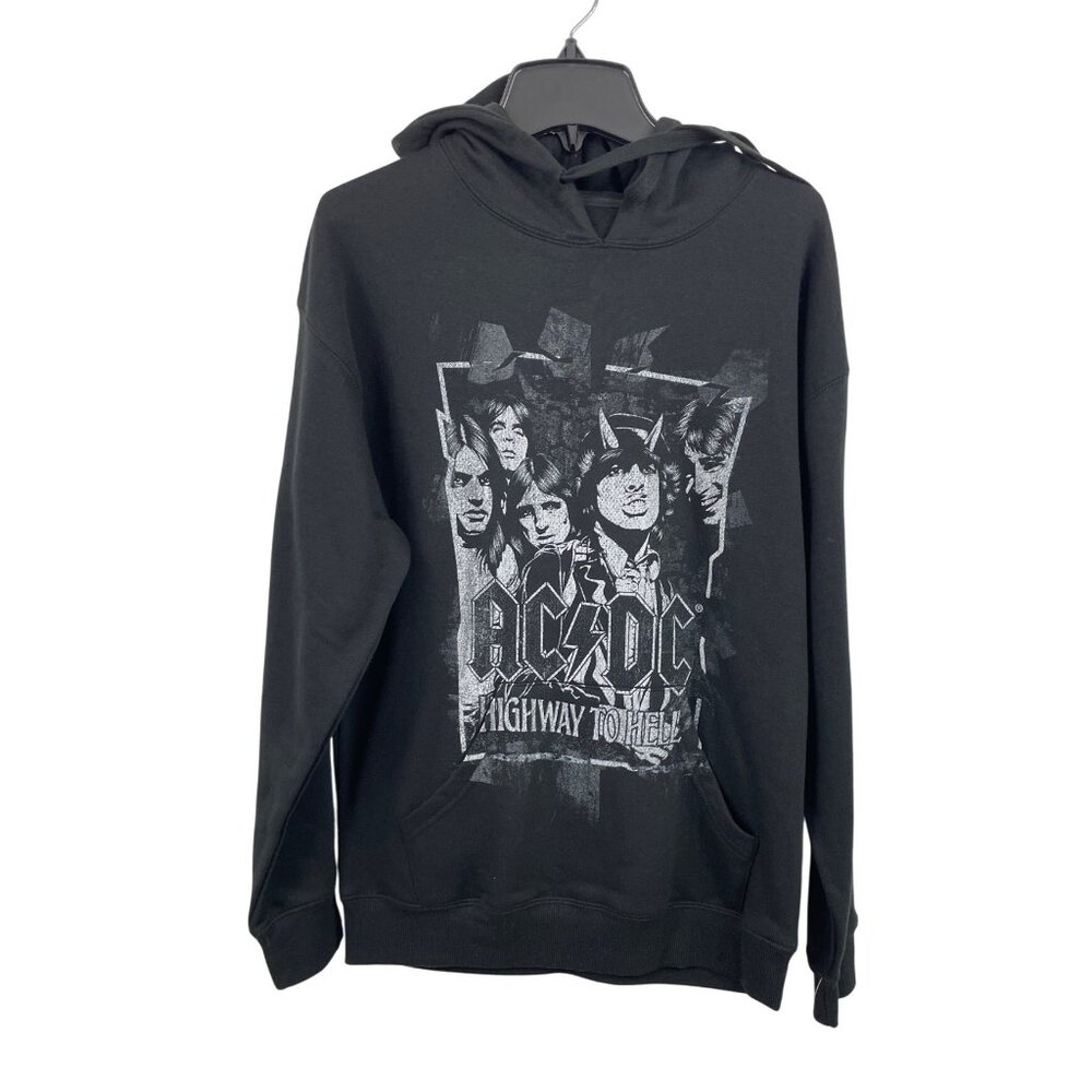 AC/DC Highway To Hell Hoodie Sweatshirt Womens  Size XS Black Graphic Pullover